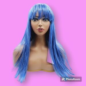 Uniwigs Blue Iris Blue Lowlighted Wavy Synthetic Wig